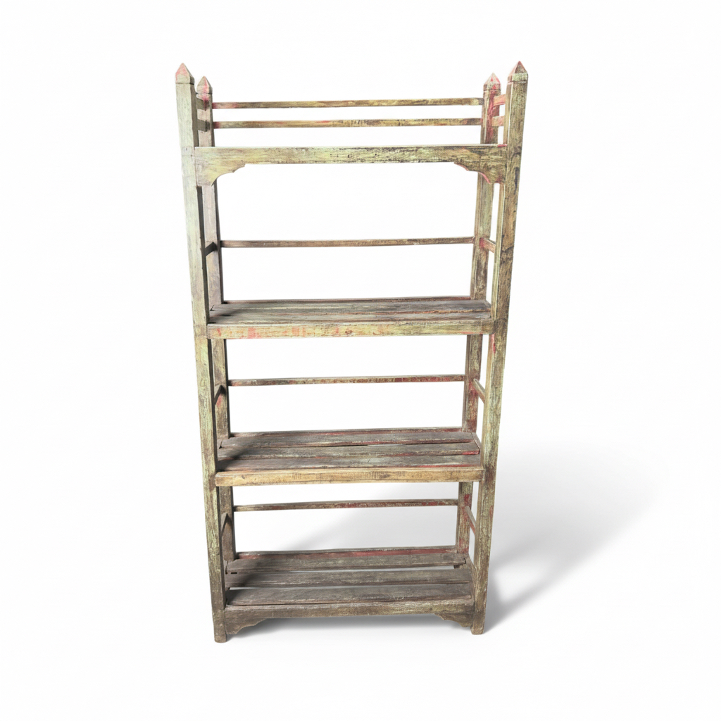 libreria antica in legno patinato