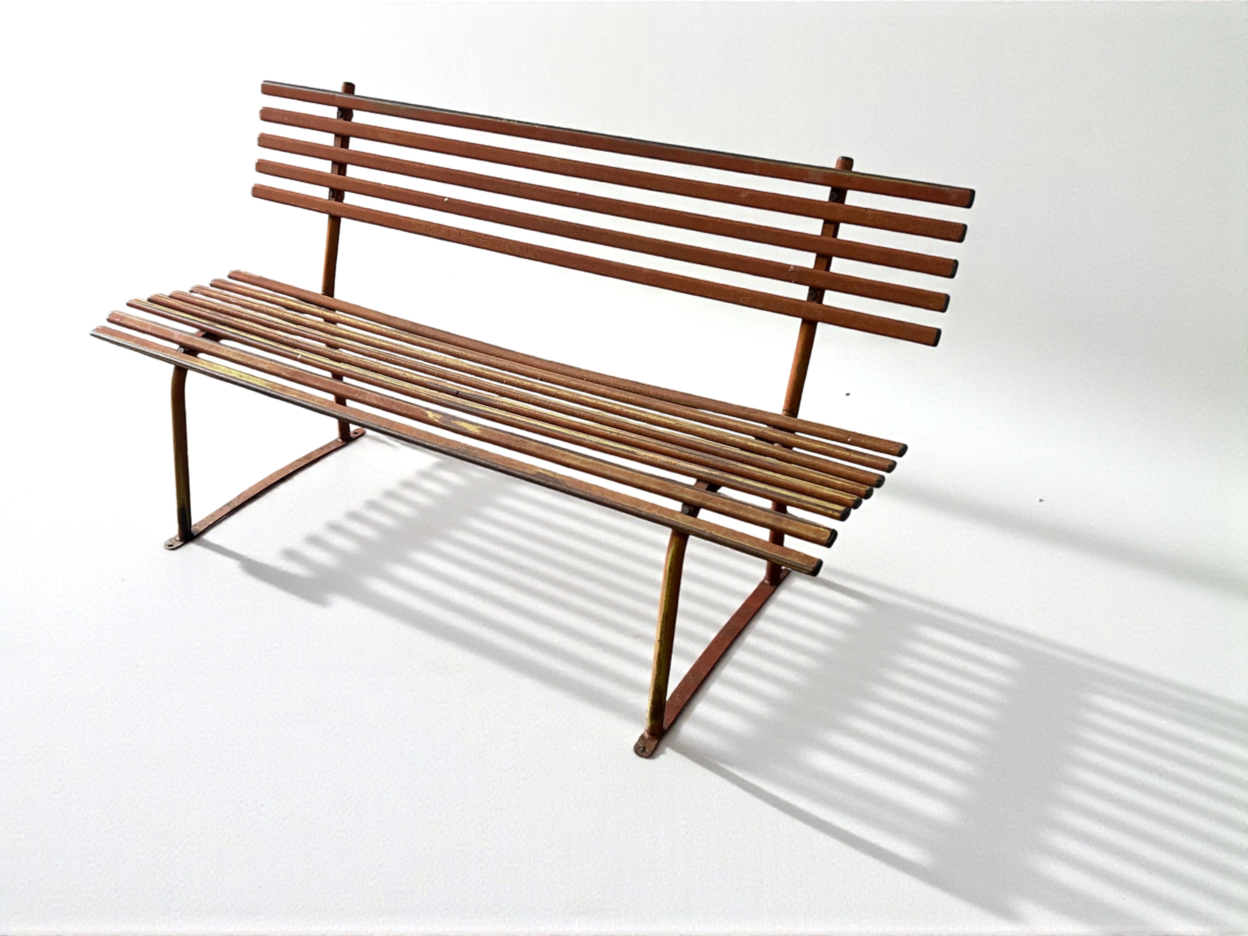 panchina da giardino in tubolare anni ‘50