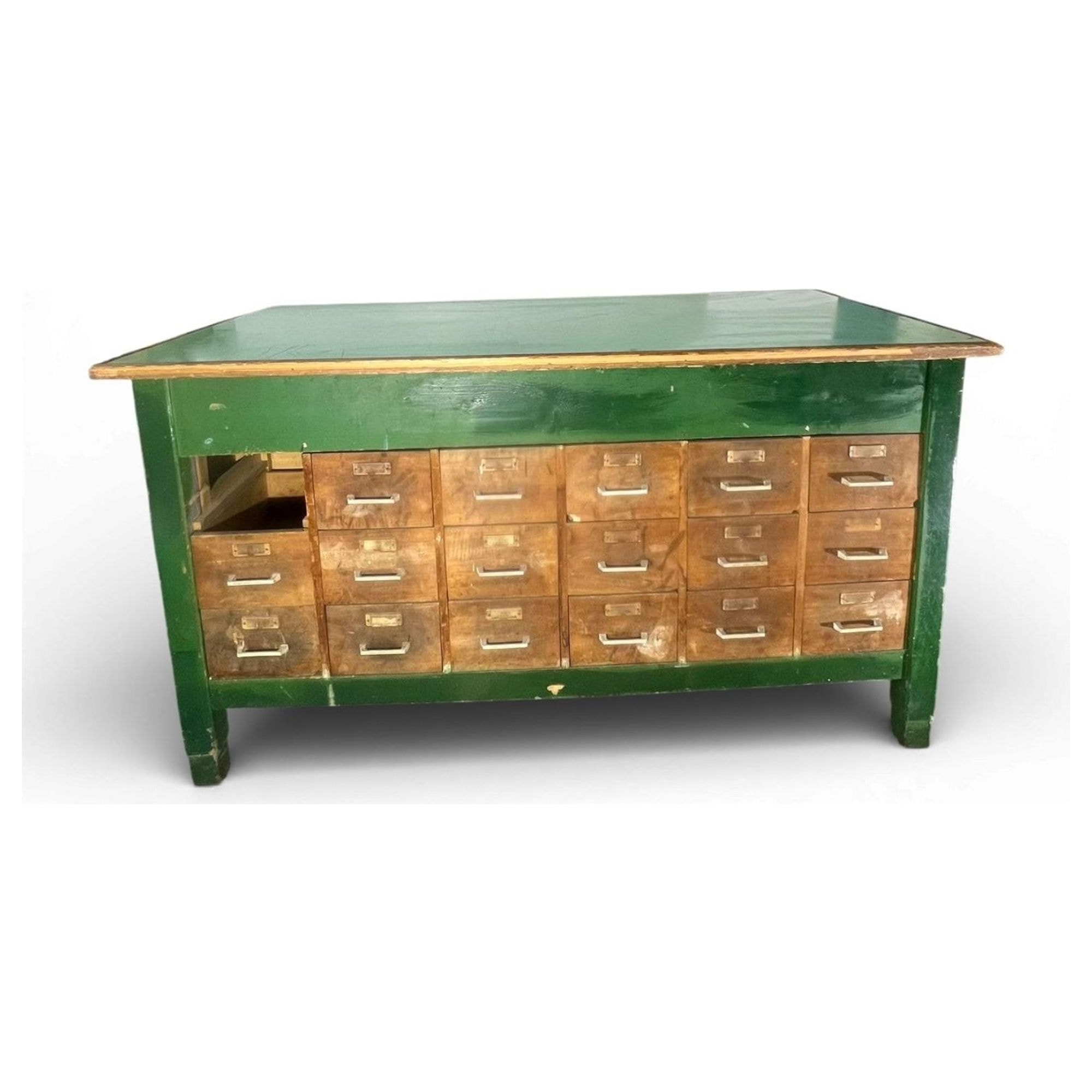 cassettiera da laboratorio industriale verde