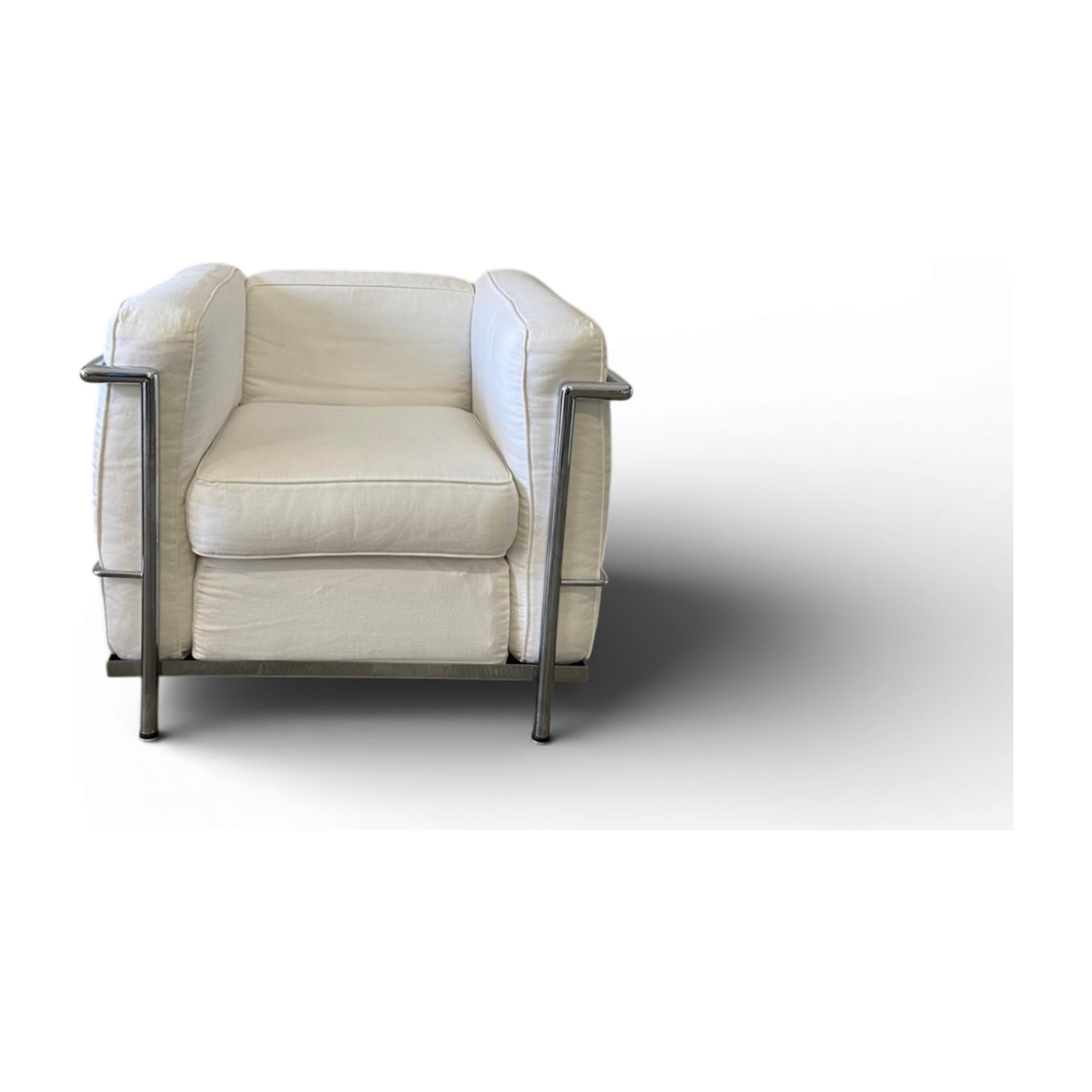 poltrona lc2 in pelle e acciaio cromato