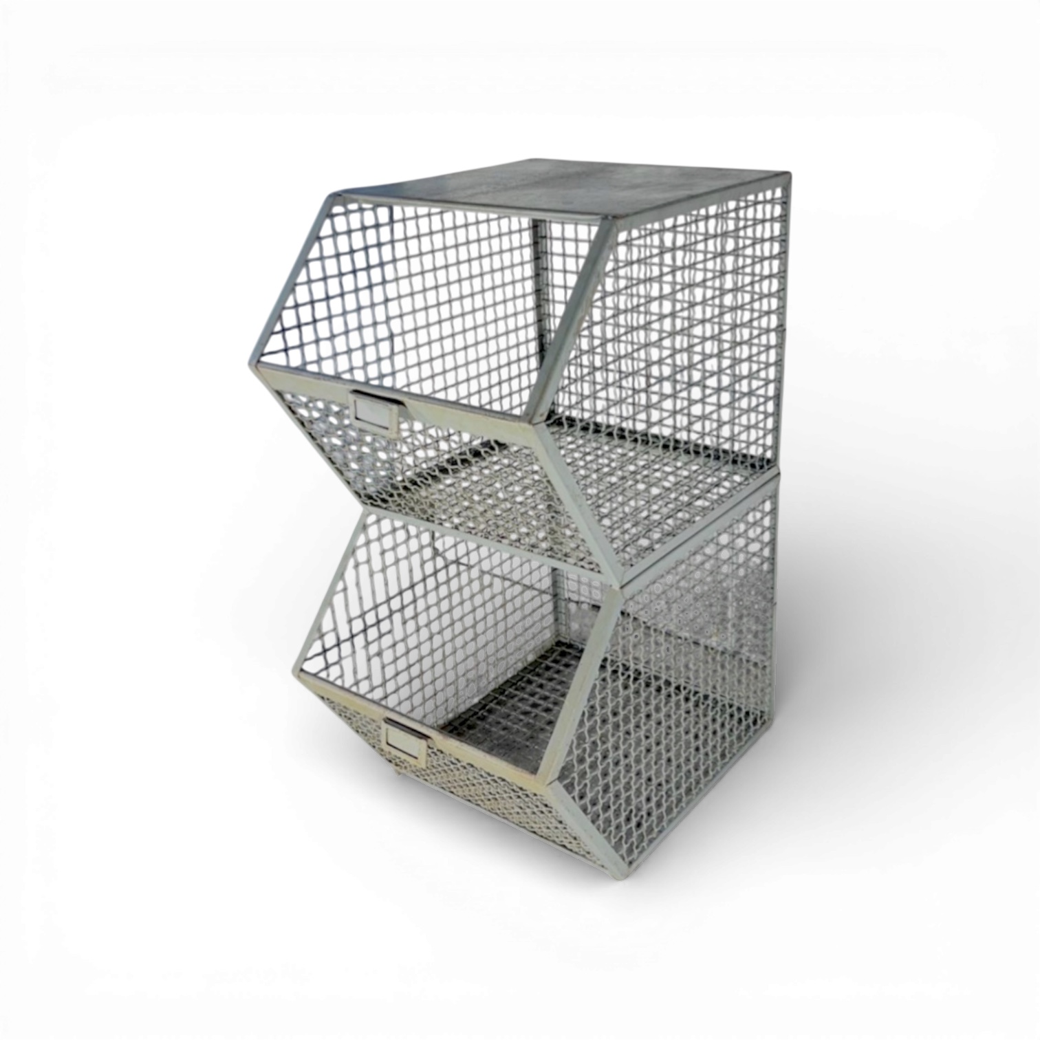 sistema di ceste industriali modulari in rete metallica