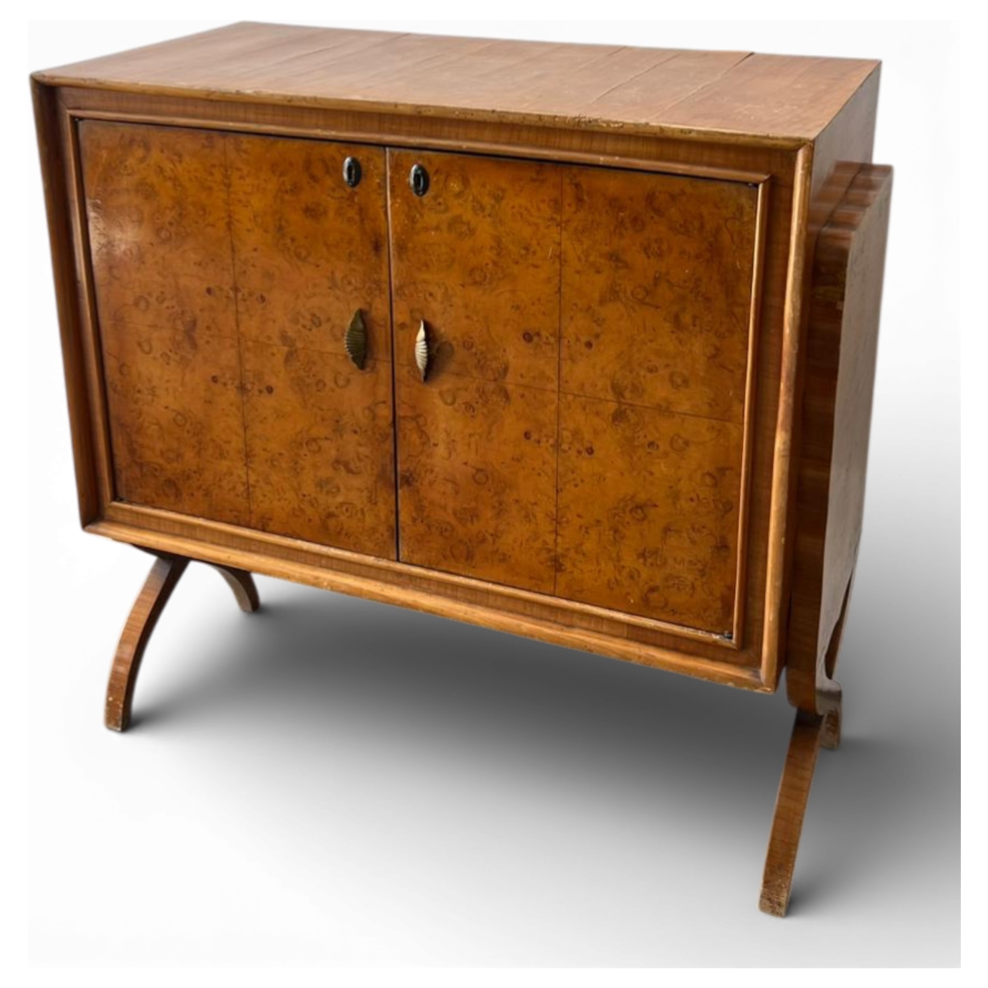 mobile bar radica di acero anni '40