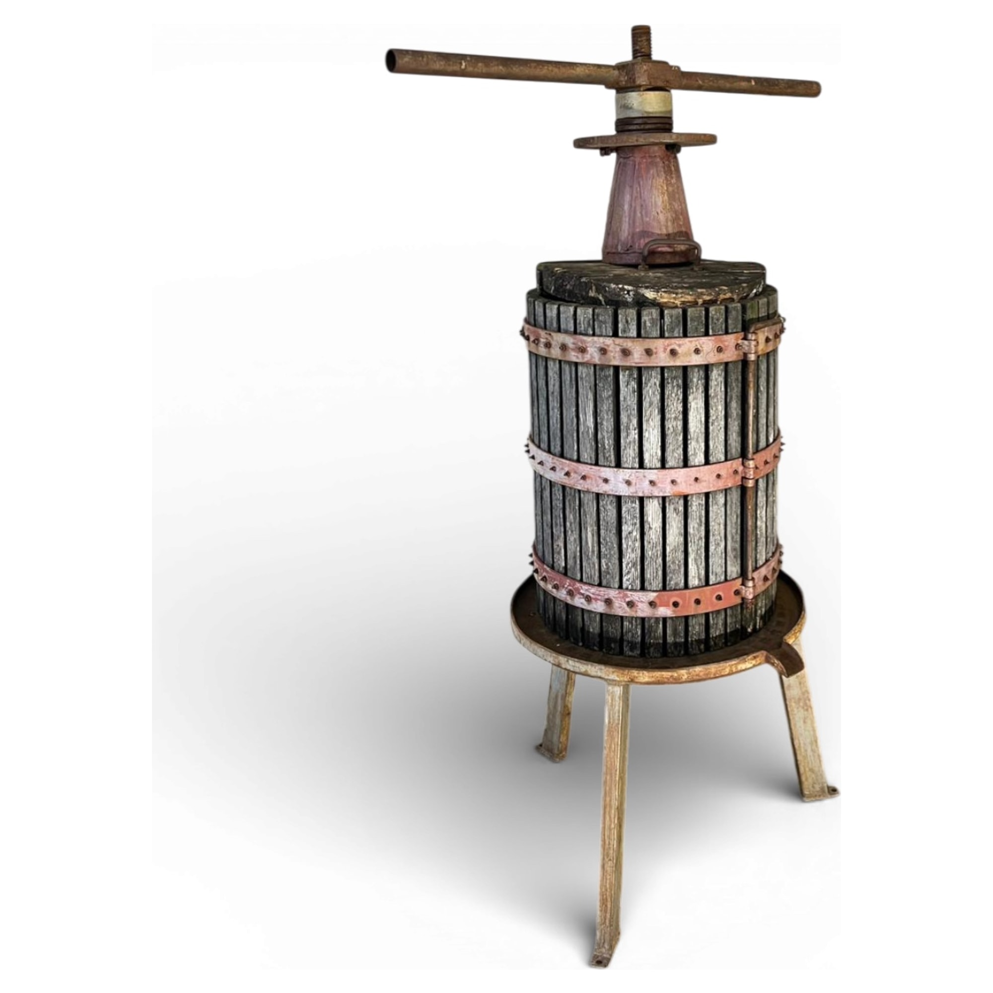 torchio vinario manuale in legno e ferro