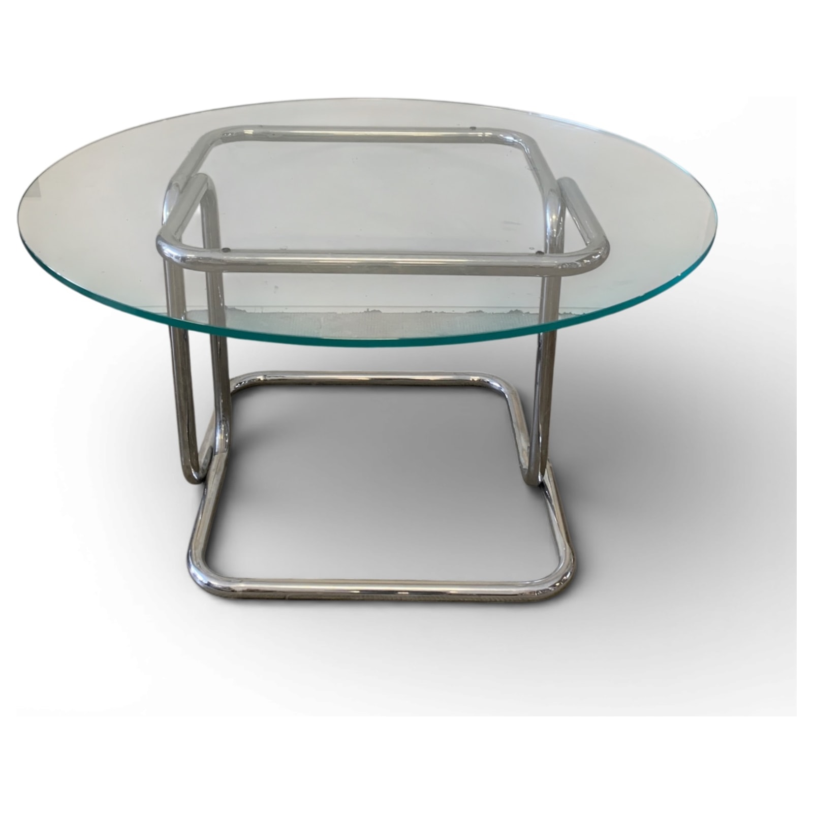 tavolo pranzo tubolare cromato e vetro