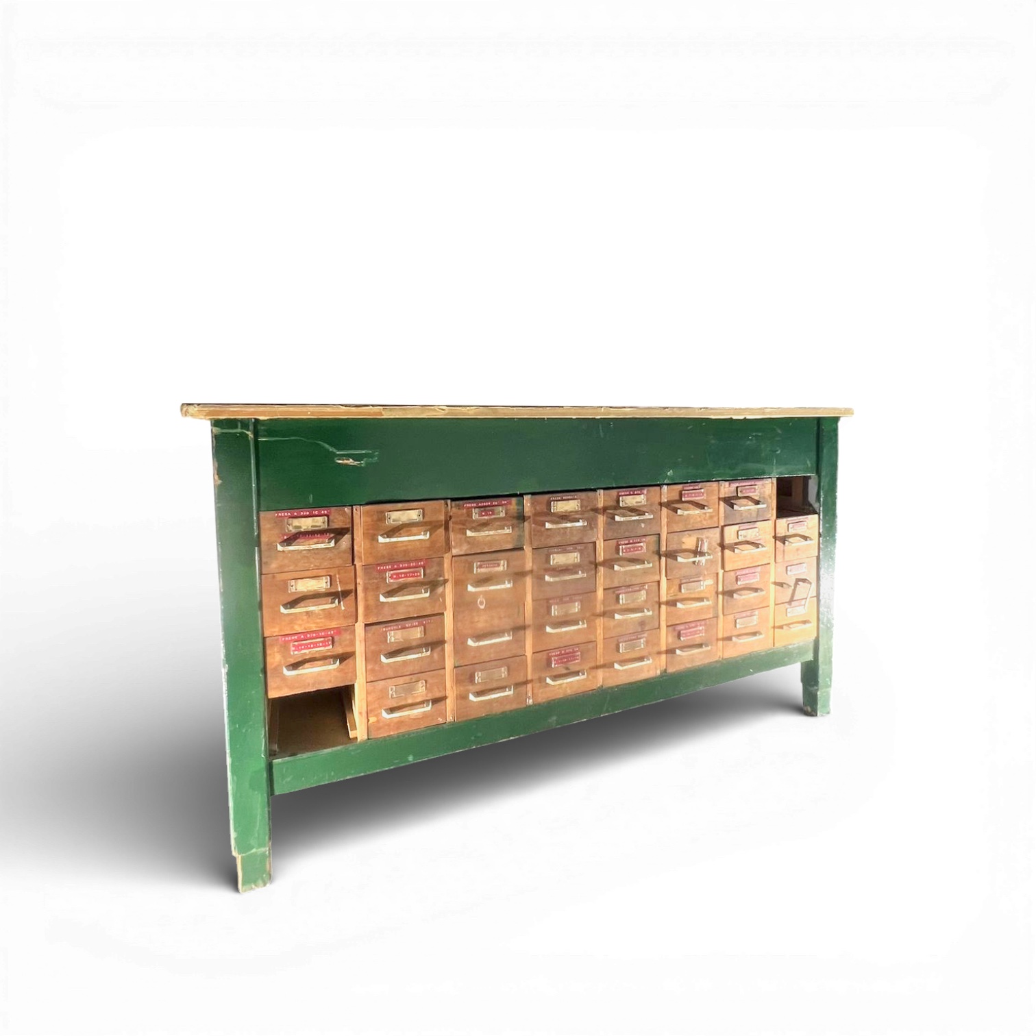 cassettiera da laboratorio industriale verde