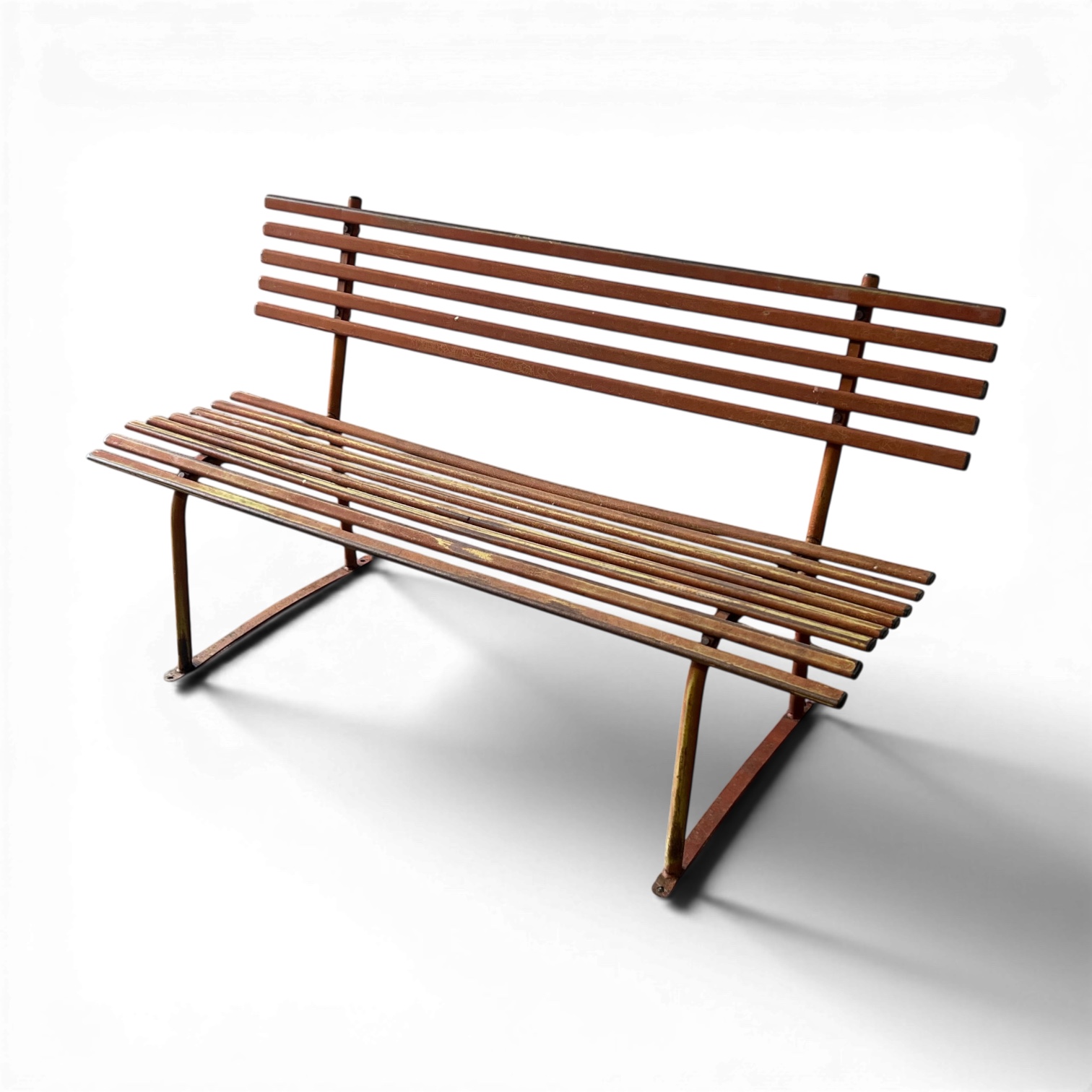 panchina da giardino in tubolare anni ‘50
