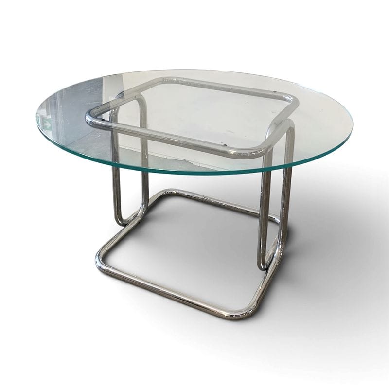 tavolo pranzo tubolare cromato e vetro - immagine 3