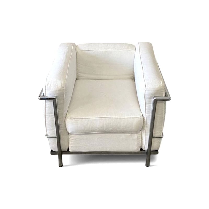 poltrona in canvas ed acciaio cromato