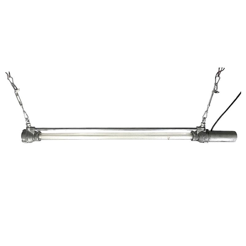 lampada industriale a sospensione in alluminio e vetro