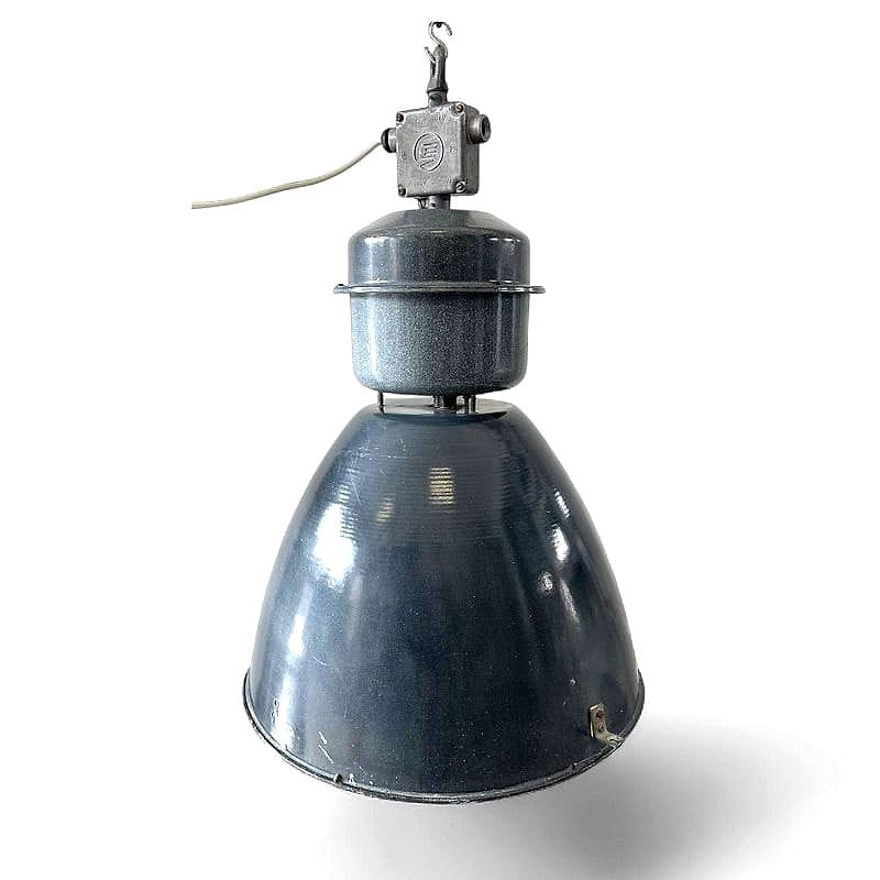 lampada industriale smaltata anni '50
