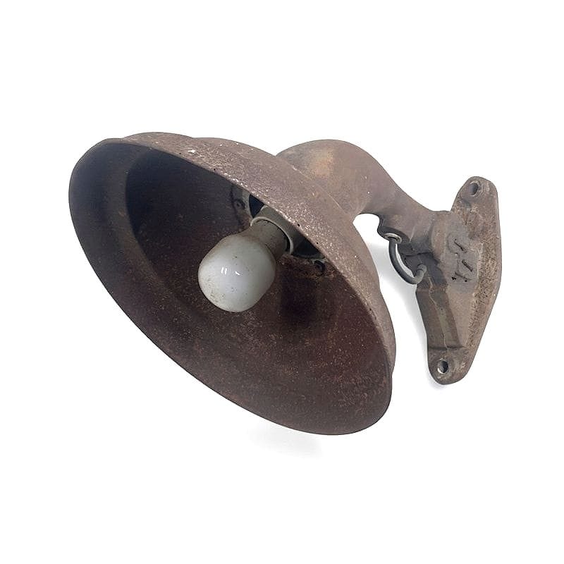 lampada applique industriale da esterno in ferro brunito