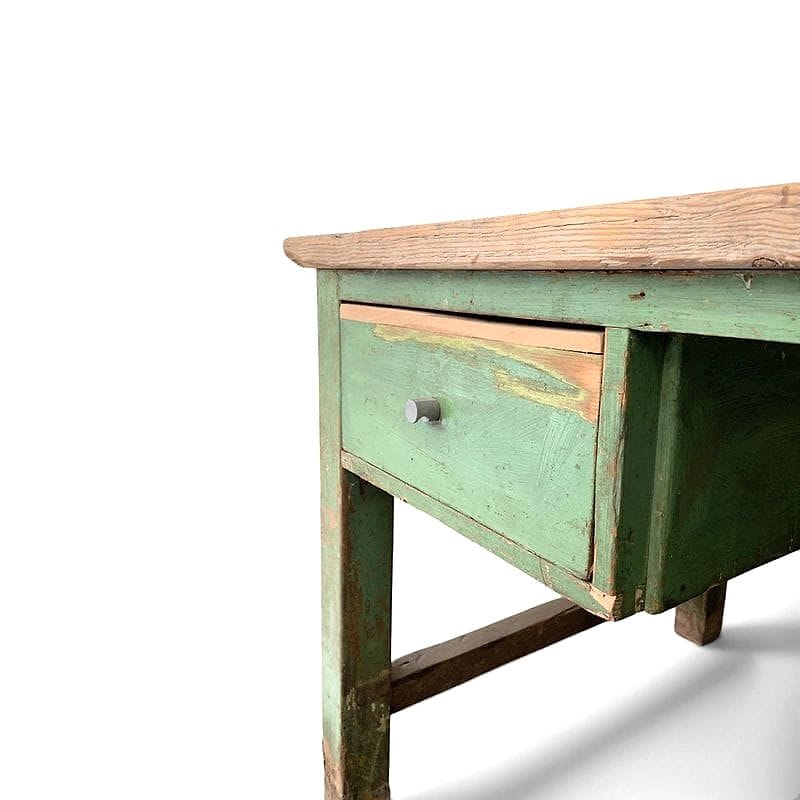 scrivania officina con cassetti verde originale - immagine 4