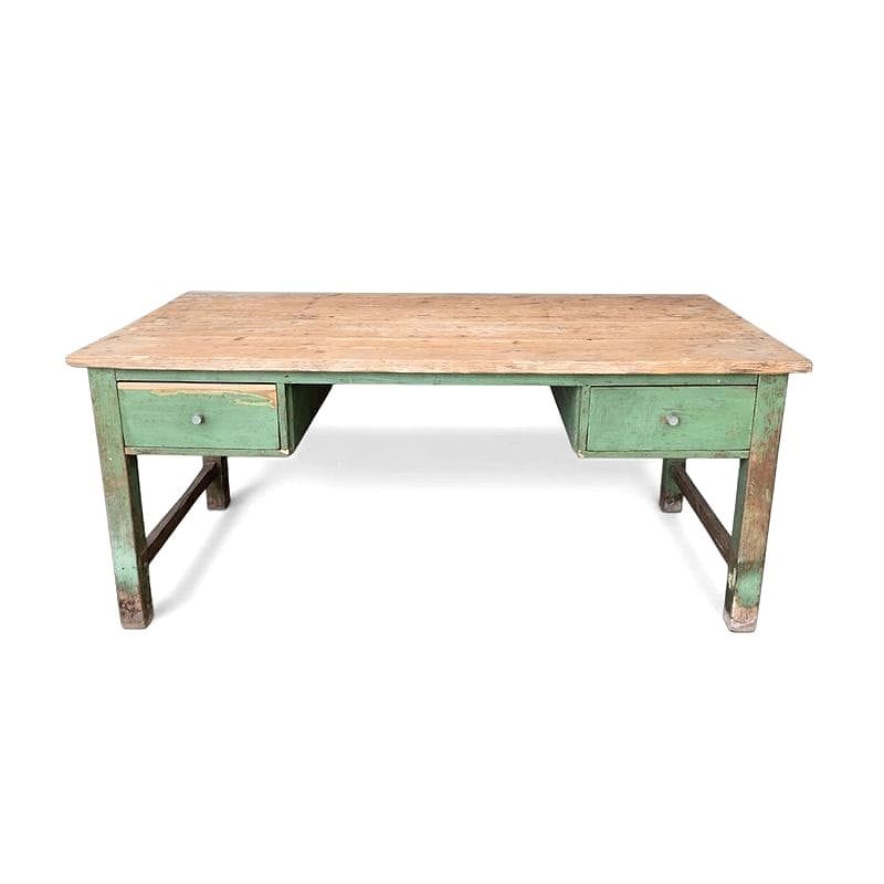 scrivania officina con cassetti verde originale - immagine 5