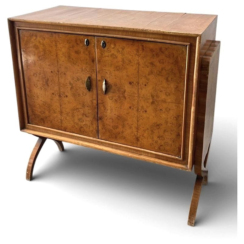 mobile bar radica di acero anni '40