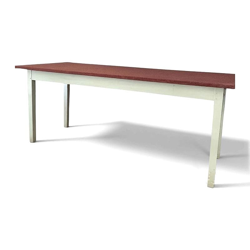 tavolo da lavoro con piano rivestito in tessuto bordeaux