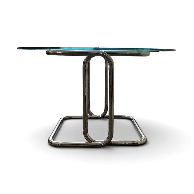 tavolo pranzo tubolare cromato e vetro - immagine 4