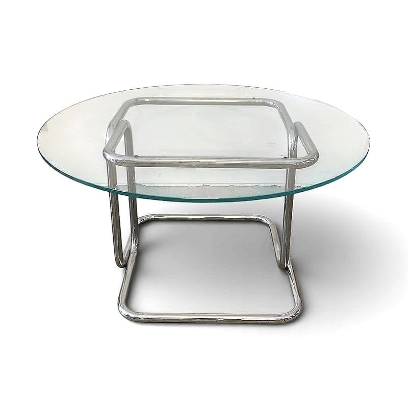 tavolo pranzo tubolare cromato e vetro