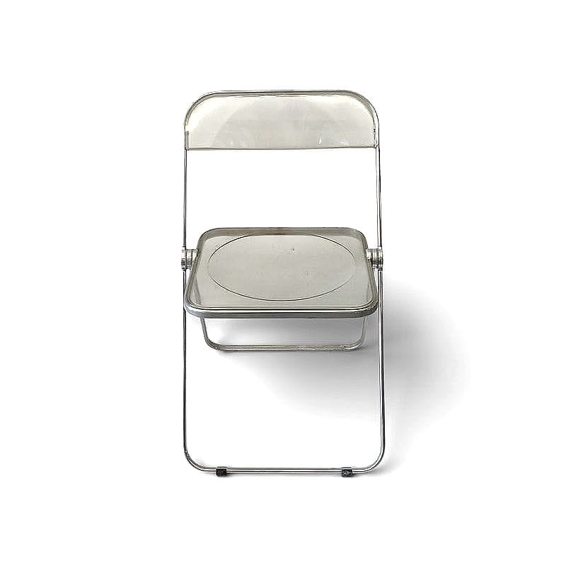 sedia pieghevole in plexiglass e metallo