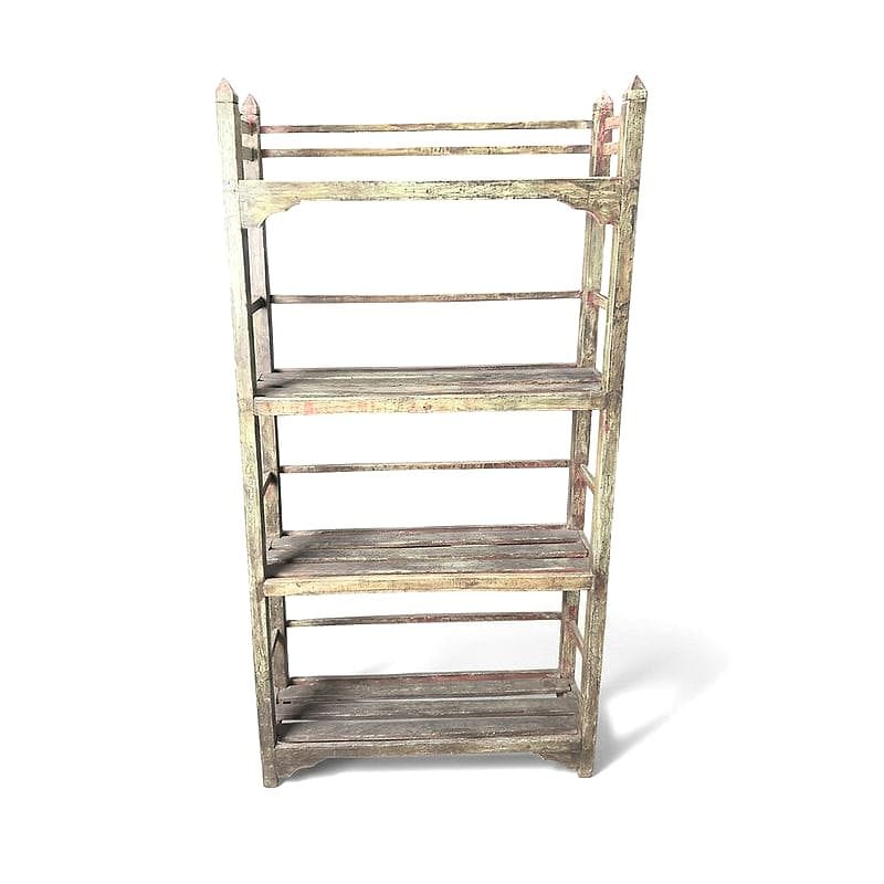 libreria in legno patinato