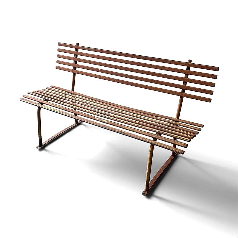 panchina da giardino in tubolare anni ‘50
