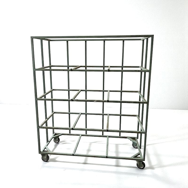 scaffale industriale su ruote in ferro verde