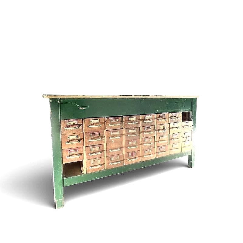 cassettiera da laboratorio industriale verde