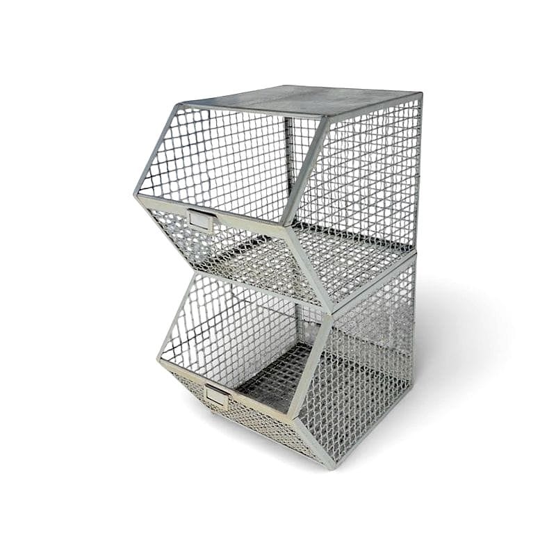 sistema di ceste industriali modulari in rete metallica