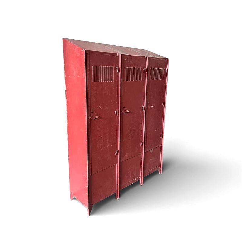 armadietto industriale rosso tre ante