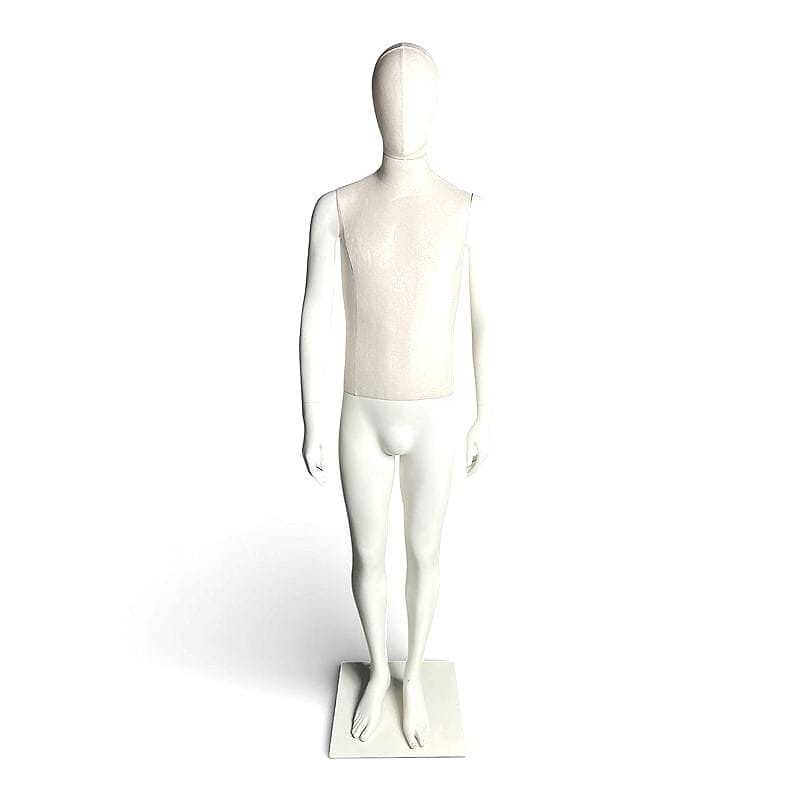 manichino sartoriale maschile rivestito in tessuto