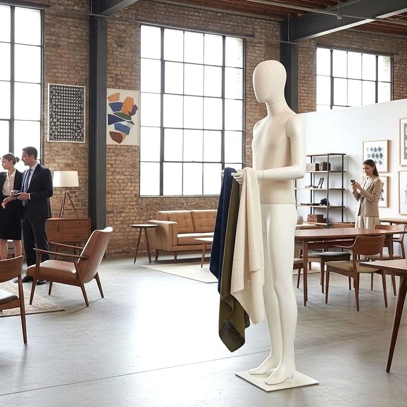 manichino sartoriale maschile rivestito in tessuto - immagine 2