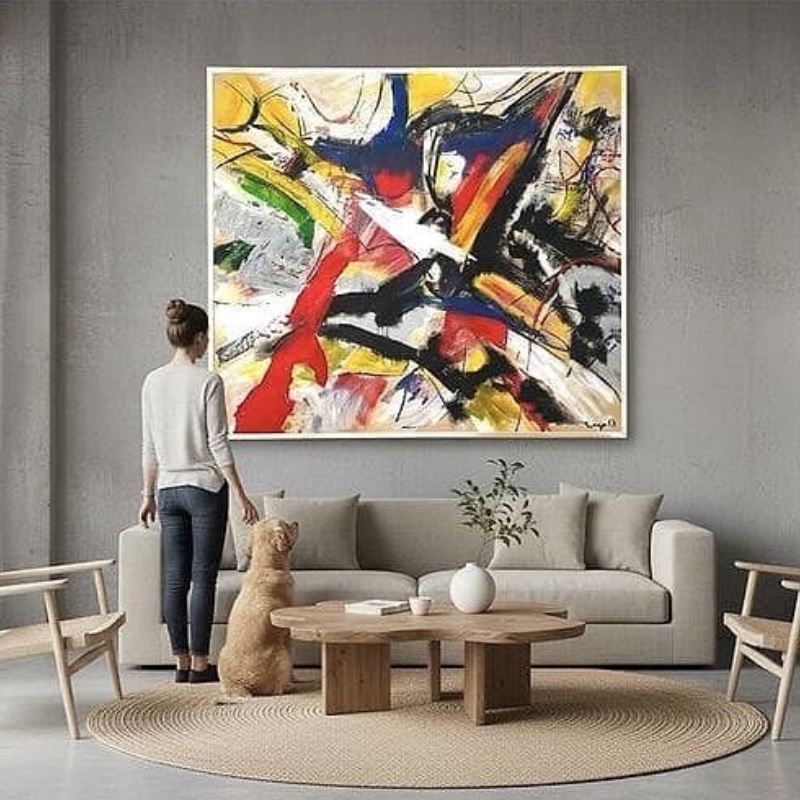 grande quadro astratto  su carta - immagine 2